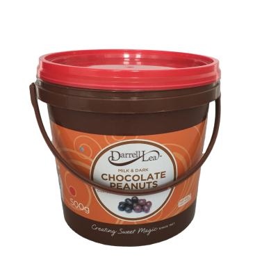 China Eco - Friendly Plastic Bucket 1 Liter With Handle Food Grade For Candy for sale