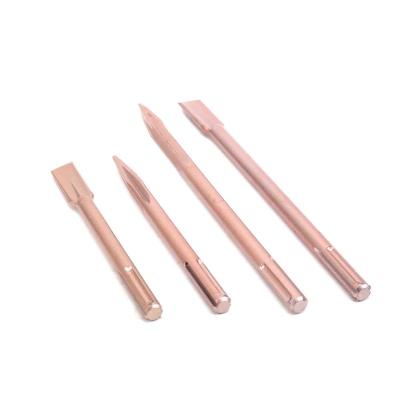 China 18x400mm Rose Gold 40cr Chrome Metal SDS Max Masonry Concrete Drill Bit Vanadium Steel for sale