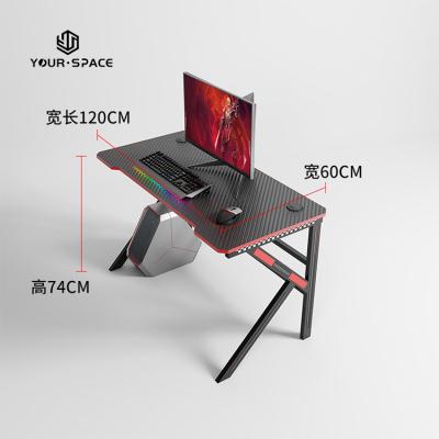 China Cheap Durable Gamer Ready Running Table Lamp RGB Gaming Desk Good Quality Price Gaming Desk Gaming Desk for sale