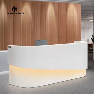 China MODERN Hot White Reception Desk Reception Counter Modern Design Office Reception Desk Sales Counter for sale