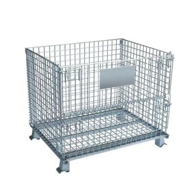 China Factory Direct Stored Sales Custom Design Foldable Wire Mesh Basketball Storage Warehouse Rack Metal Cage For Warehouse System for sale