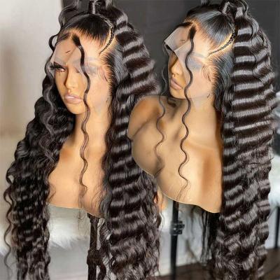 China Wholesale 30in 13x4 HD Body Wave Eulisi Human Hair Lace Front Wig Vendor Brazilian Human Hair 40in Transparent Deep Wave HD Lace Frontal Wigs for sale