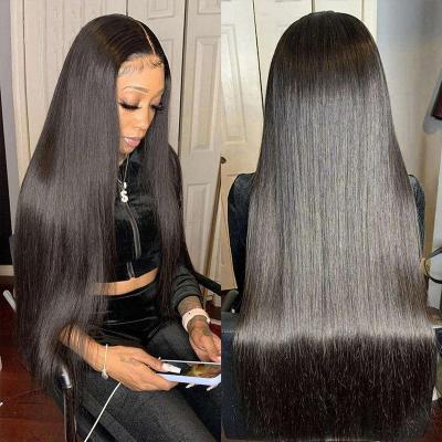 China Cheap Body Wave 100% Brazilian Raw Virgin Human Hair Eulisi Hair 13X6 Straight Wave 360 ​​Hd Full Lace Long Wigs For Black Women for sale