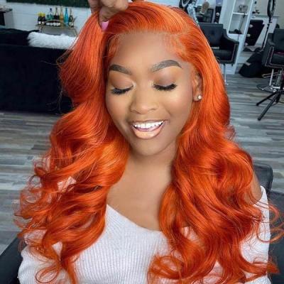 China Factory Wholesale Body Wave Eulisi Hair Glueless Fast Delivery Body Wave Lace Front Wigs Ginger Colored Raw Indian Hair Hair Lace Wigs for sale