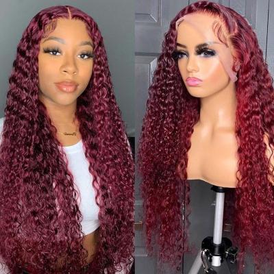 China Body Wave Eulisi Hair 13X6 Color 99J Virgin Wig Black Burgundy HD Lace Front Wig 180% Transparent Human Hair Wig Brown Blonde Ombre for sale