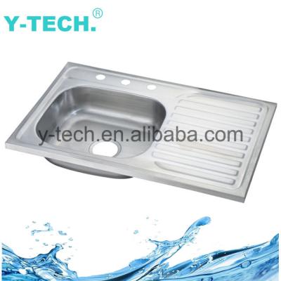 China Without Faucet YK-M80L 304SS Welded Undercounter Kitchen Sink Stainless Steel Sink Protector With Drainer for sale