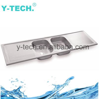 China Without Faucet YK-1850 Elegant Luxury Rectangular Double Bowl Kitchen Sink Made Of Stainless Steel Wash Sink for sale