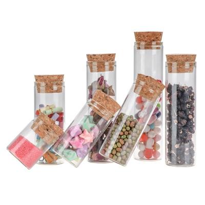 China Gift 15ml 30ml 50ml 60ml 100ml Mini And Tall Wide Test Bottle Cork Jar Glass Tubes With Glass Tube Mouth Caps for sale