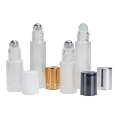 China Personal Care 10ml Perfume Oil Matte Glass Roller Ball Bottle Mini 6ml Frosted Clear Glass Essential Oil 10ml Roller Bottle for sale