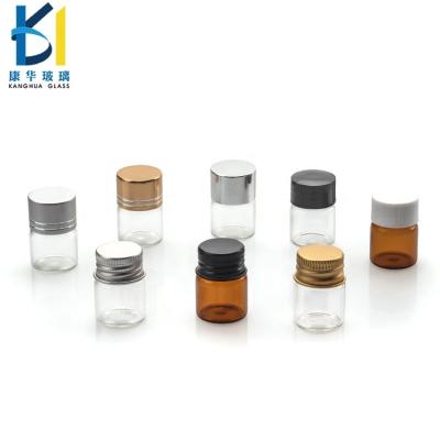 China Tall Amber Glass 5ml clear 3cm gift screw cap jar for sale