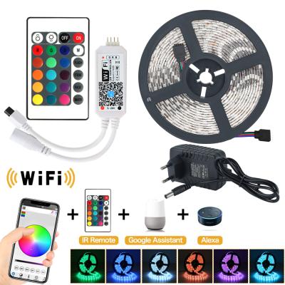 China AU XS-SLD01 Tuya Smart Waterproof US EU UK APP Control Alexa Google Home IFTTT Work Rope 5050 RGBW Hotel Hot New Wifi LED Strip Light for sale