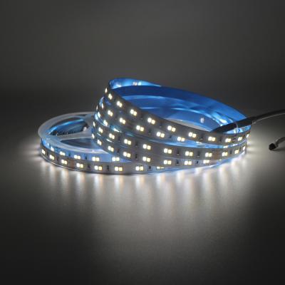 China Hotel DC24V 12V Cri95 2-Led-Cut Led Strip Led Strips 3528 High Density 2in1 White 2500Lm/m CCT Double Light 3528 156Led/m Double for sale