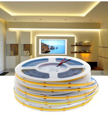 China DC12V 24V Hotel CRI 90 FCOB High COB RF14 Led Strip Lights Dimmable Full Sets Warm White Led Light For Home Decoration for sale