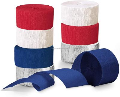 China Blue/White/Silver/Red Cozy Crepe Paper Roll Party Crepe Flame Paper Festival Decoration for sale