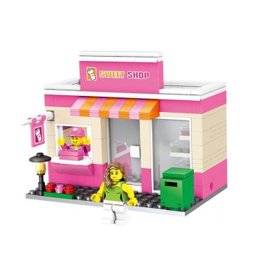 China Building Toy HSANHE Mini Street And Plastic Figures Children Building Block Toy for sale