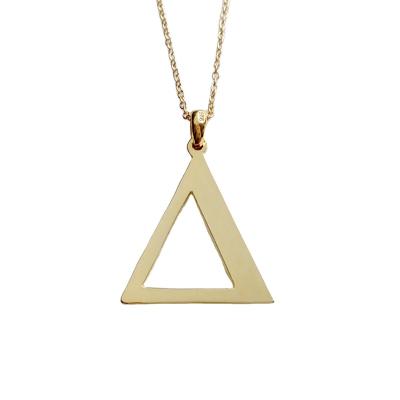 China CLASSIC sigma geometric pendant triangle theta delta pyramid fashion necklace stainless steel greek letter necklace jewelry vendors for sale