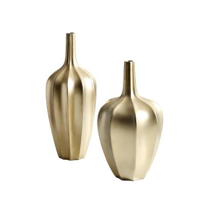 China Modern Wholesale Home Decor Gold Plated Ceramic Vases For Wedding Centerpiece for sale