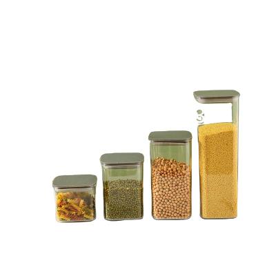 China Food Grade Airtight Transparent Plastic Food Storage Container With Airtight Lid for sale