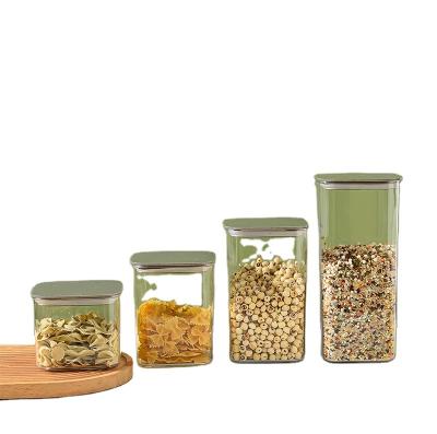 China Airtight Clear Storage Jar Grain Food Snacks Plastic Food Seasoning Storage Container With Airtight Lid For Kitchen for sale