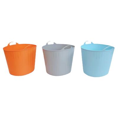 China Bathroom Sundries Storage Pail Clothes Bucket Dolly Tub Plastic Hot Portable Laundry Basket For Clothes Collection Household for sale