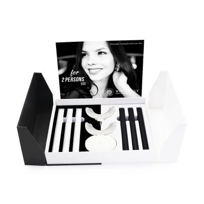 China Wholesale Recycled Paper Gift Box Materials Black And White Rigid Double Door Custom Open Box Recycled Perfume Cosmetic Gift Box for sale