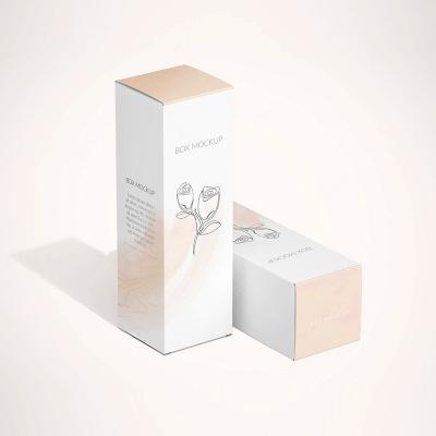 China Recycled Materials 2022 White Rigid Cardboard Gift Box Customized Box Various Types Essential Oil Face Cream Skin Care Serum Packaging Cosmetic Box for sale