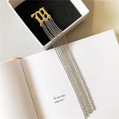 China Designer Fashion TRENDY Letter M Stud Long Chain Tassel Earrings For Women for sale