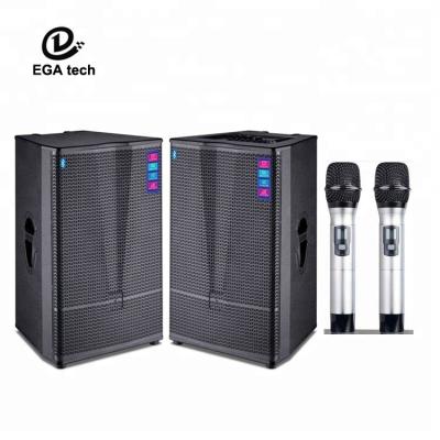 China High Power Big Power 15inch 200W*2 Pair Audio Speakers With Microphone And 2.0 Pair Active Professional Speaker For Stage for sale