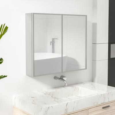 China Modern Mirror Cabinet Stainless Steel Bathroom Mirror Wall Mounted Cabinet for sale