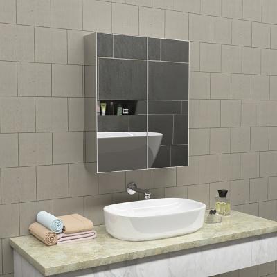 China Hydraulic hinge factory price washbasin furniture machine cabinet stainless steel vanity wall hung bathroom mirror cabinets for sale