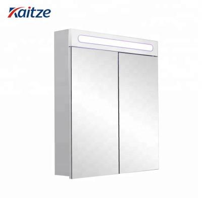 China Modern Aluminum Mirror Bathroom LED Glass Wall Mounted Cabinet for sale