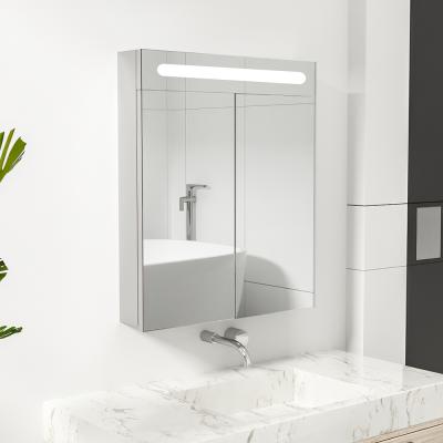 China Modern Factory Stainless Steel Bathroom Mirror Cabinet Cheap Medicine Cabinet With Led Lights for sale