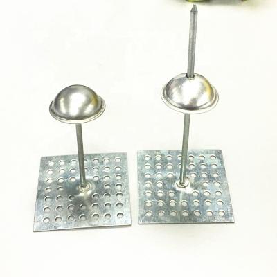 China Custom Zinc Coated Insulation Steel Perforated Pins With Dome Caps Fixing Rock Wool for sale