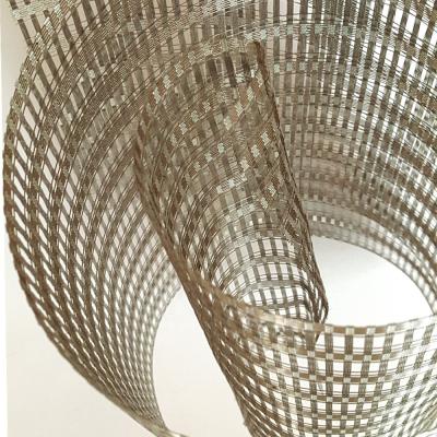 China Beautiful Plain Weave Stainless Steel Safety Woven Laminated Glass Mesh Fabric Is Used For for sale