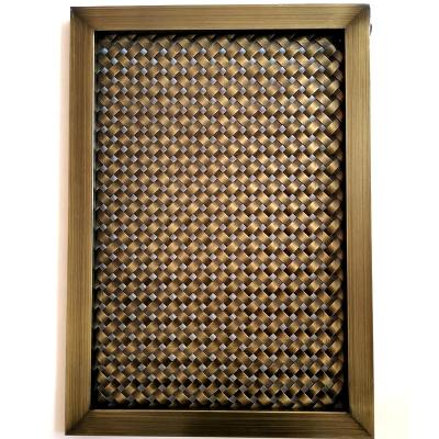 China Weave Mesh Stainless Steel Antique Bronze Flat Wire Weave Mesh With Frame For Kent Design for sale