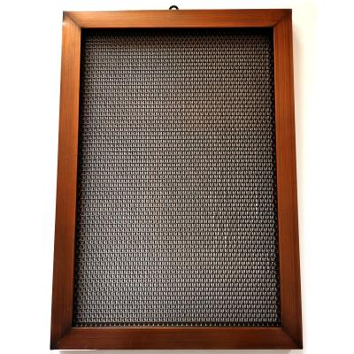 China Antique Copper Plated Plain Weave Blind Elegance Flexible Weave Mesh Curtain Wall Panel In Rod And Rope With Frame Design for sale