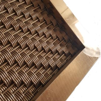 China Plain Weave SS Mesh Screen Interior Woven Unyielding Metal Crimped And Surface Decoration for sale