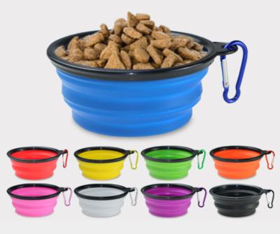 China Viable Collapsible Collapsible Free Collapsible Silicone Pet Bowl Travel Bowl Food Grade Silicone BPA Cup Dish For Pet Raised Dog Cat Food for sale