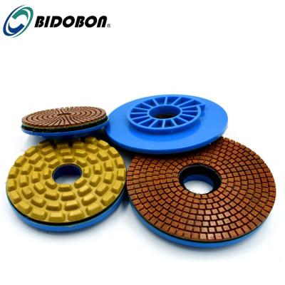 China High Efficiency 5inch Snail Grinding Lock Diamond Edge Polishing Pads For Stone Polishing for sale