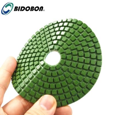 China Hot Selling High Efficiency 4inch Diamond Wet Granite Marble Polishing Pads For Angle Grinder for sale