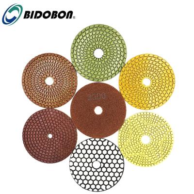 China High Bright Polishing Polishing 3000 High Brighting Durable Diamond Wet / Dry Pads For Granite Marble for sale