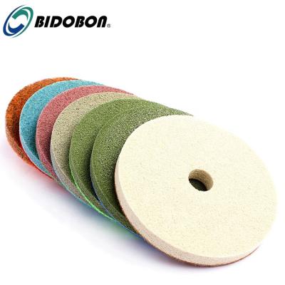 China High Glossy High Quality 4inch Diamond Sponge Nylon Floor Polishing Pads for Granite and Marble for sale