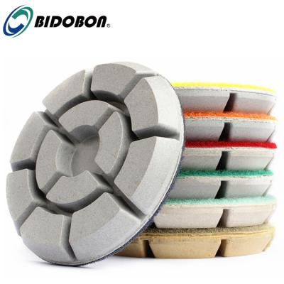 China Polishing Concrete Marble Floor New Bidobon 3 Inch Hybrid Diamond Concrete Floor Polishing Pads for sale