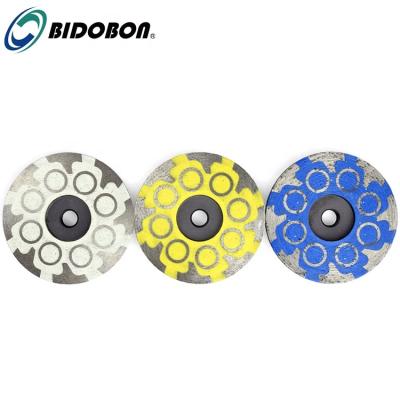 China Hot Sale 4 Inch T+O Type Aluminum Resin Filled Diamond Grinding Cup Wheel For Granite Marble Stone for sale