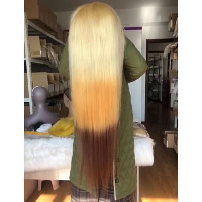 China Transparent Silky Straight Human Hair Wigs 180% Lace Front Wig 3 Colors 13x4 Lace Front Human Hair Wigs 30inch Ombre Color Ready To Ship for sale