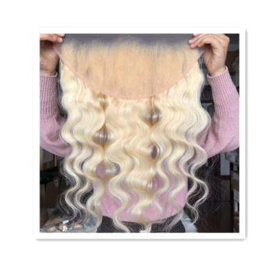 China 100% Virgin Human Hair Unprocessed Blonde Lishahair 13x6 22inch Body Wave 613 Body Wave Lace Frontal Headband for sale