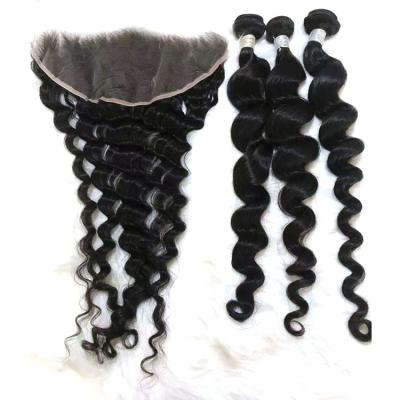 China High Quality HD Pure Virgin Human Hair Loose Deep Wave Lace Frontal 13x6 With Package Wholesale for sale