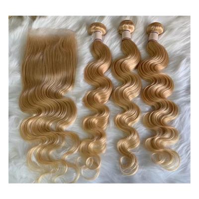 China Virgin Hair Combodain 613 Blonde Weft Double Bundles Closure & 613 Bodywave Remy Human Hair Extension 613 Body Wave Bundles With Closure for sale