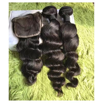 China Pure Virgin Hair Lishahair Loose Deep Wave Cuticle Aligned Virgin Hair Bundles With Closure Vendor Hair Extension Vendors for sale