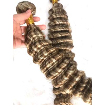 China Pure Virgin Human Hairs 8/60 Highlights Deep Wave Weave Bundles Human Hair Brazilian Hair for sale